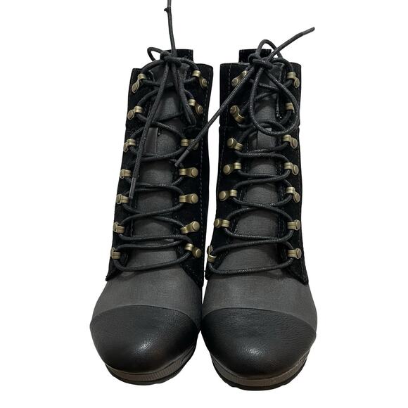 Diesel Womens Hi-Persis High Heel Ankle Boots EU 39 US 8.5 Black Grunge Gothic - Picture 4 of 12